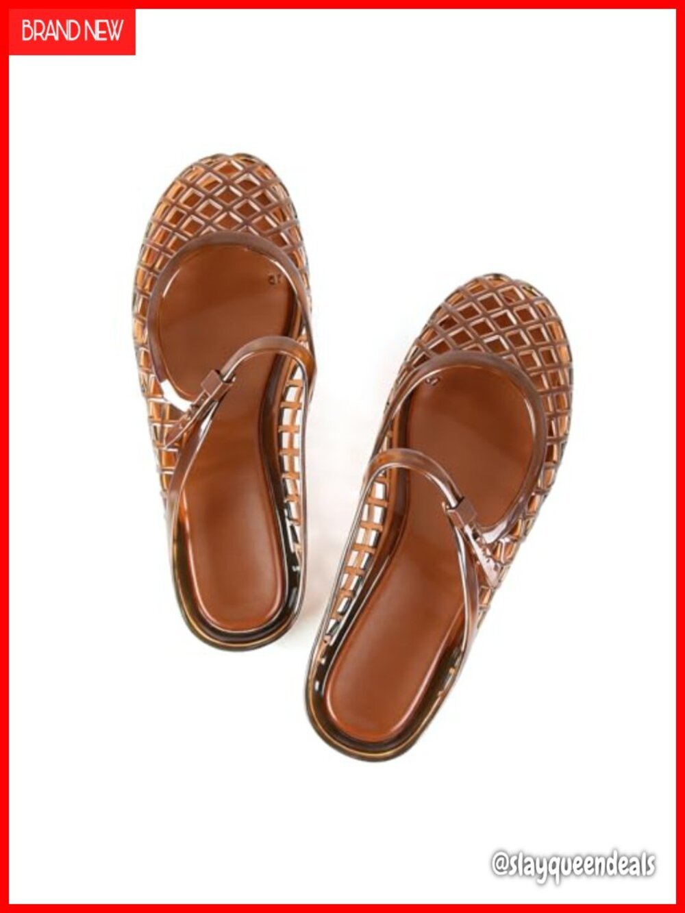 Women's Clear Jelly Sandals Closed Toe Slingback Flats Water Friendly Summer